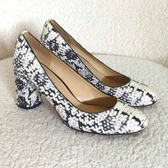 Coach Georgina Snake Skin Print Pumps in White Leather - Picture 3 of 8